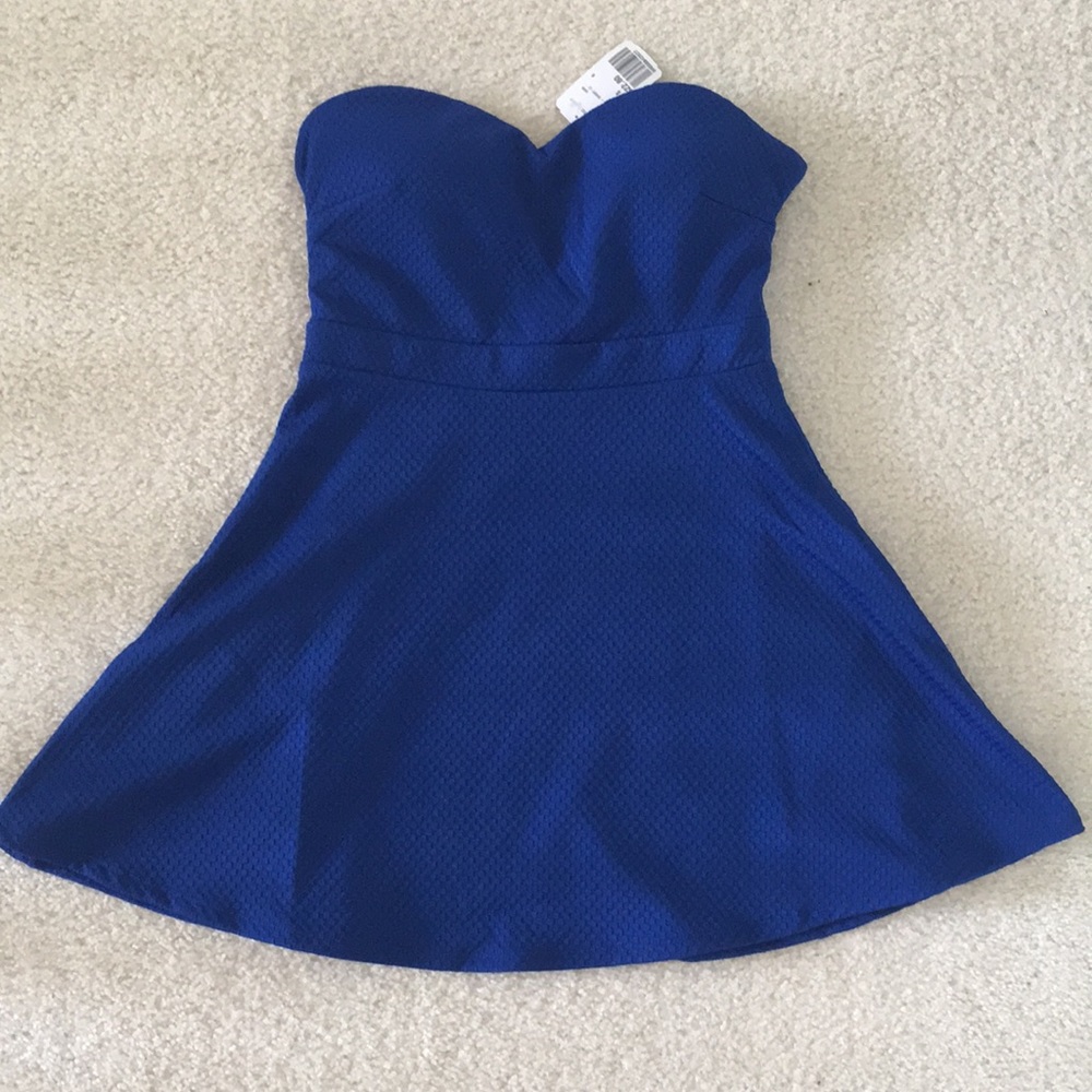 Brand New Royal Blue Strapless Skater Dress - Picture 2 of 4